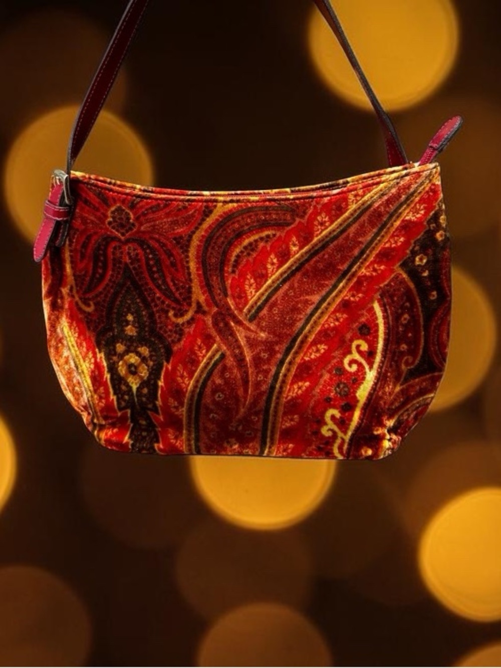ETRO Milano Y2K vintage velvet paisley shoulder bag made in Italy w COA